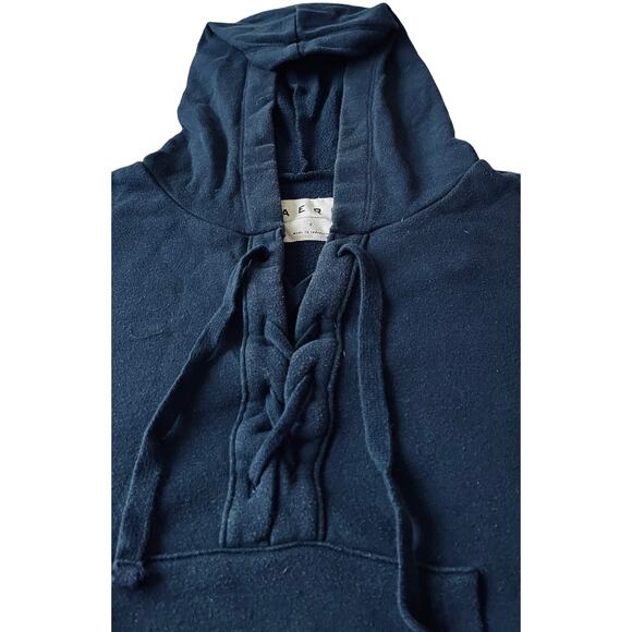 AERO LONG SLEEVE HOODIE SWEATSHIRT, WOMENS, S, NAVY BLUE RED WHITE, FRONT TIE - Picture 2 of 10